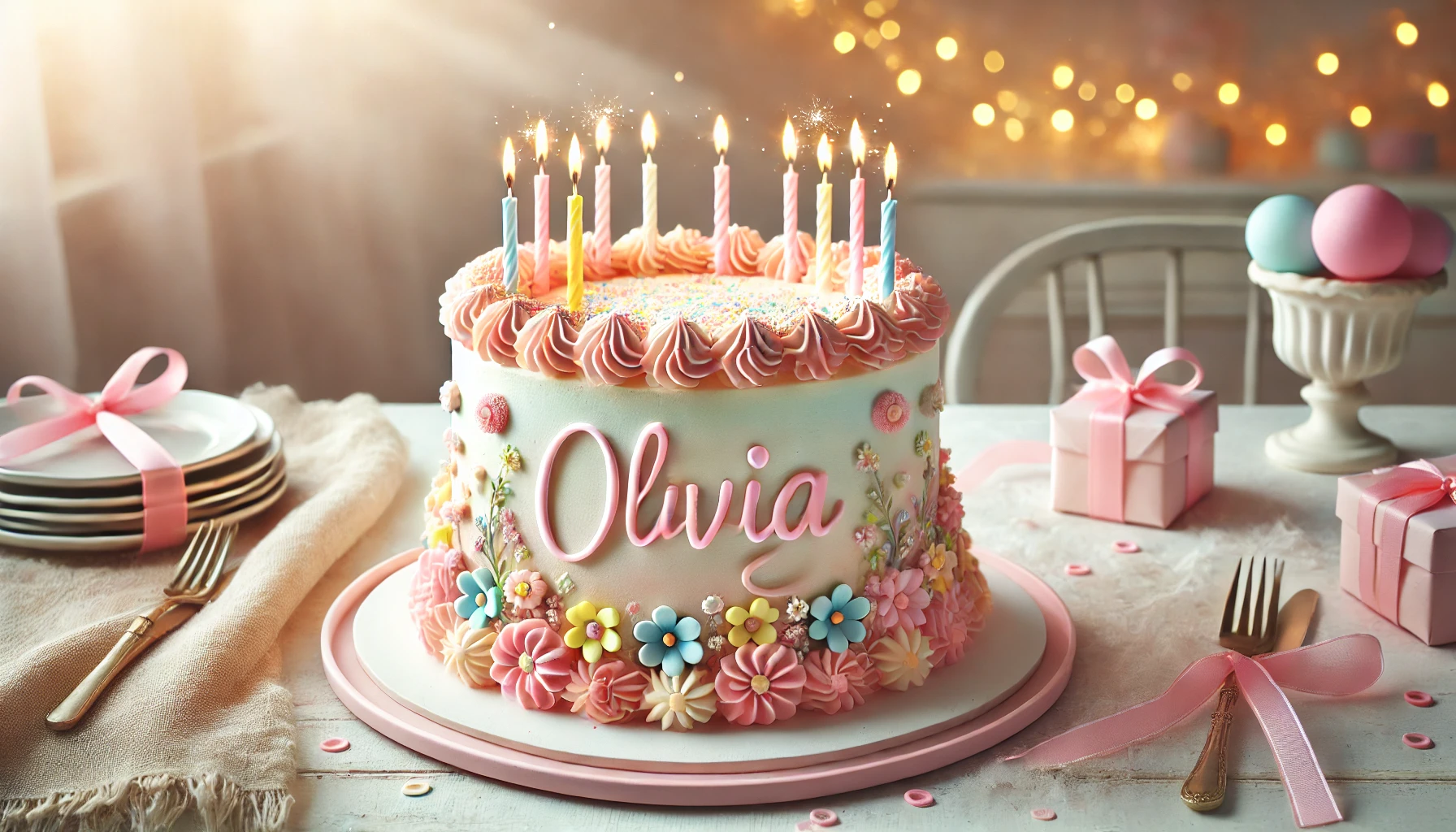 Olivia nimepäevapidu tordiga